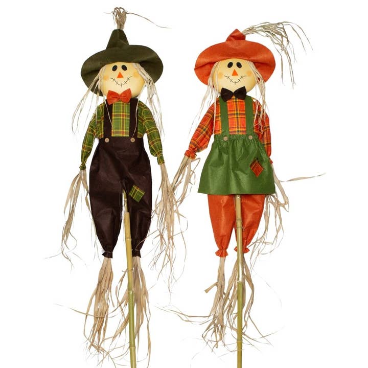 Jacobson - Wholesale Outdoor Ornament/Decor - Assorted Boy & Girl Scarecrows on Pole - X Large - 60"OAL