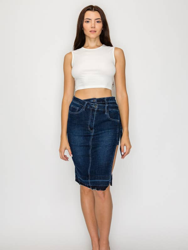 Gonna aderente elasticizzata Leona per la vendita all'ingrosso da parte di Machine Jeans