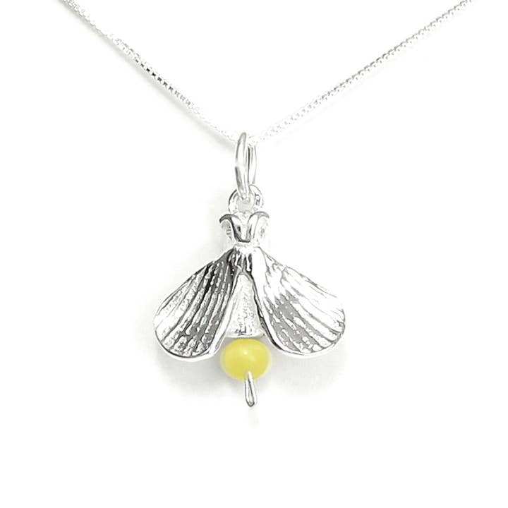 Firefly Lightning Bug Necklace Sterling Silver for wholesale by Lucina K.