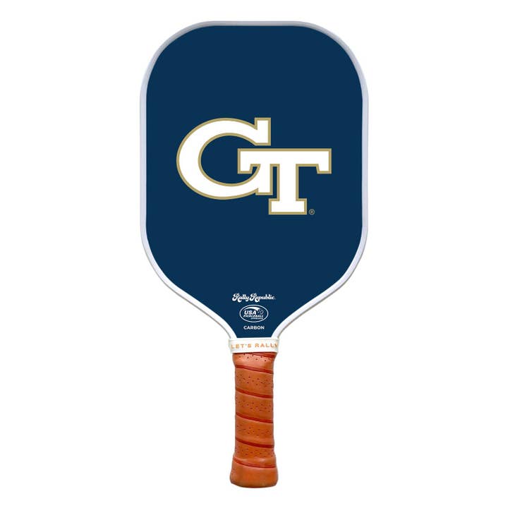 Georgia Tech Yellow Jackets Navy Blue Primary Mark Pickleball Paddle (B2B) for wholesale by Rally Republic