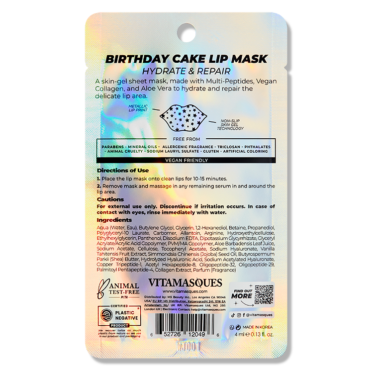 Vitamasques US - Wholesale Lip Treatment/Mask - BIRTHDAY CAKE LIP4