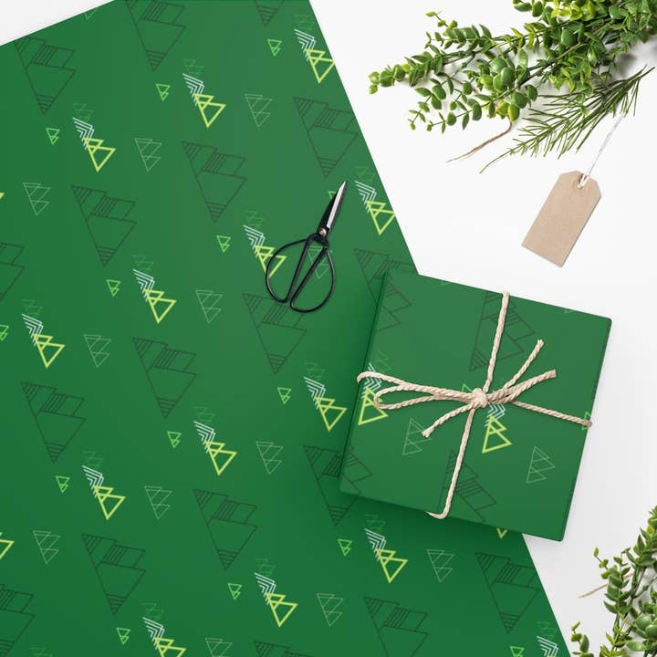 Confezione regalo di lusso, verde montagna, carta da regalo per la vendita all'ingrosso da parte di The Copper Fruit