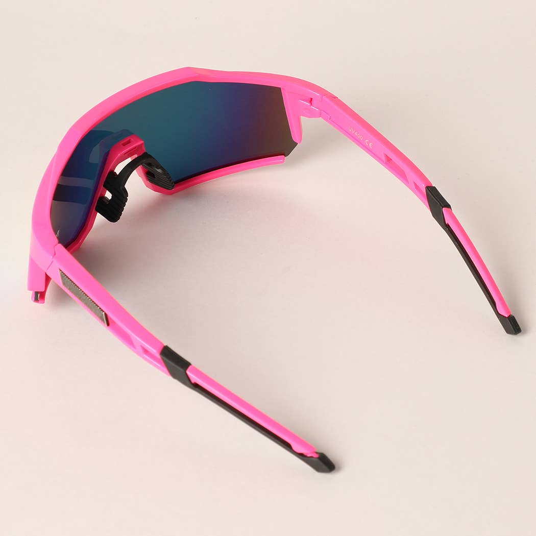Solid Color Frame Tinted Lenses Sport Sunglasses for wholesale on Faire7