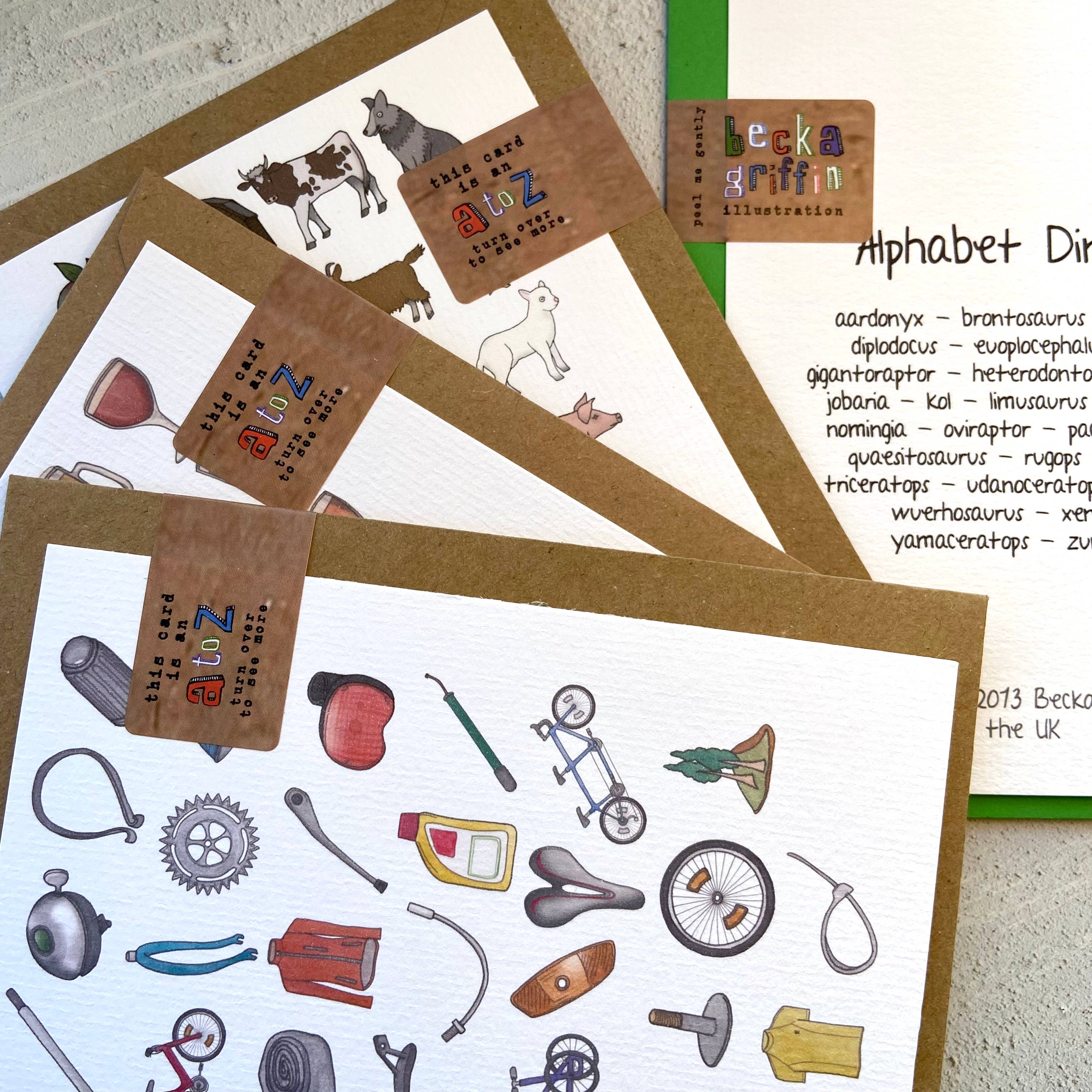 Becka Griffin Illustration – wholesale Everyday greeting card – Shoe Alphabet Greetings Card3