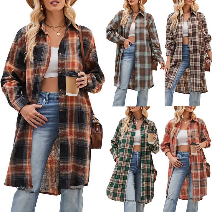 Ladies Plaid Lapel Long Sleeves Casual Shirt 6831 and other Purchase Wholesale mode. Free Returns & Net 60 Terms on Faire trending on Faire.