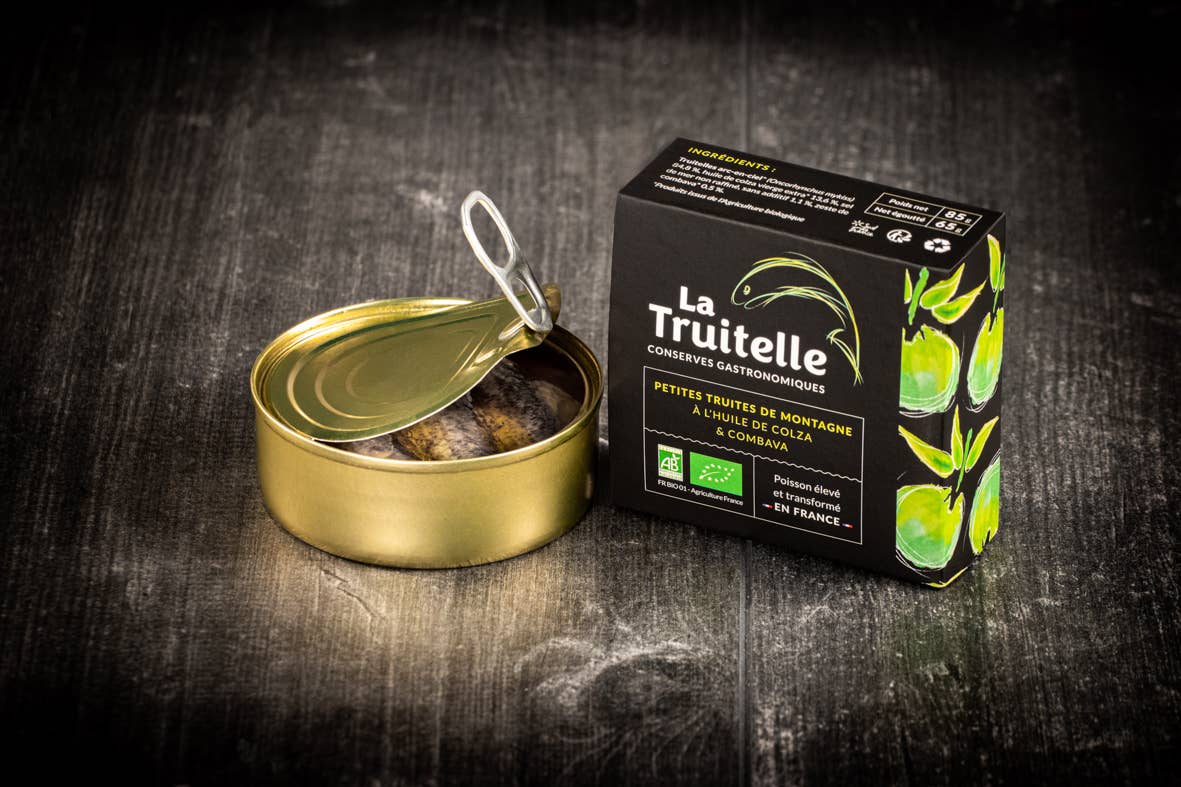 La Truitelle - Wholesale Tinned Fish - Small mountain trout with rapeseed oil and combava1