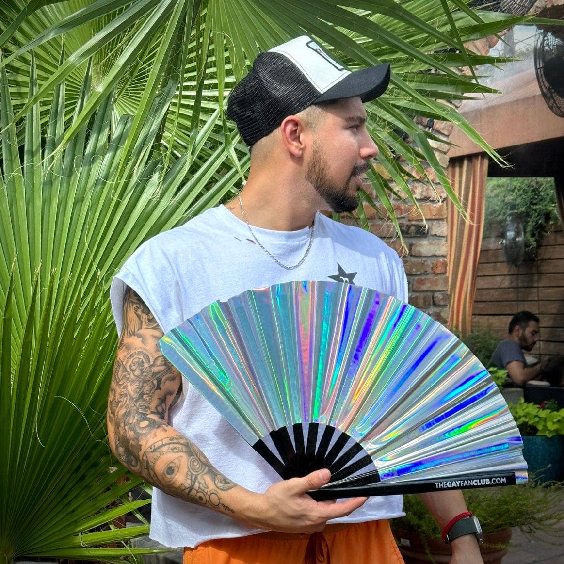 The Gay Fan Club - Wholesale Handheld Folding Fan - Disco Ball Holographic Fan5