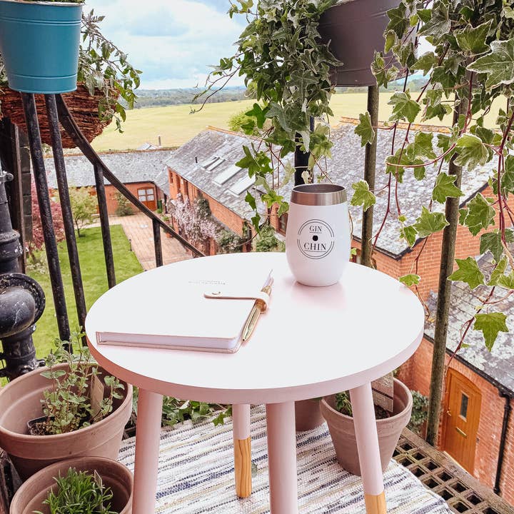 GIN CHIN – wholesale Insulated mug/tumbler – Gin Chin 12Oz Insulated, Stainless Steel Tumbler - White2