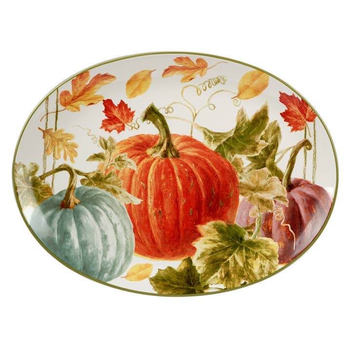 Certified International - Wholesale Platter - Sweet Autumn Harvest Fall Oval Platter 16 in x 12 in