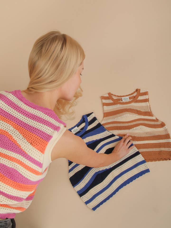 Maglione Corto a Righe Multicolore 12W3332N per la vendita all'ingrosso da parte di VERY J