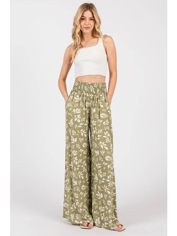 Final Touch - Wholesale Pants - Women's - Wide Smock Waist Wide Leg Pants - VNP70263B57