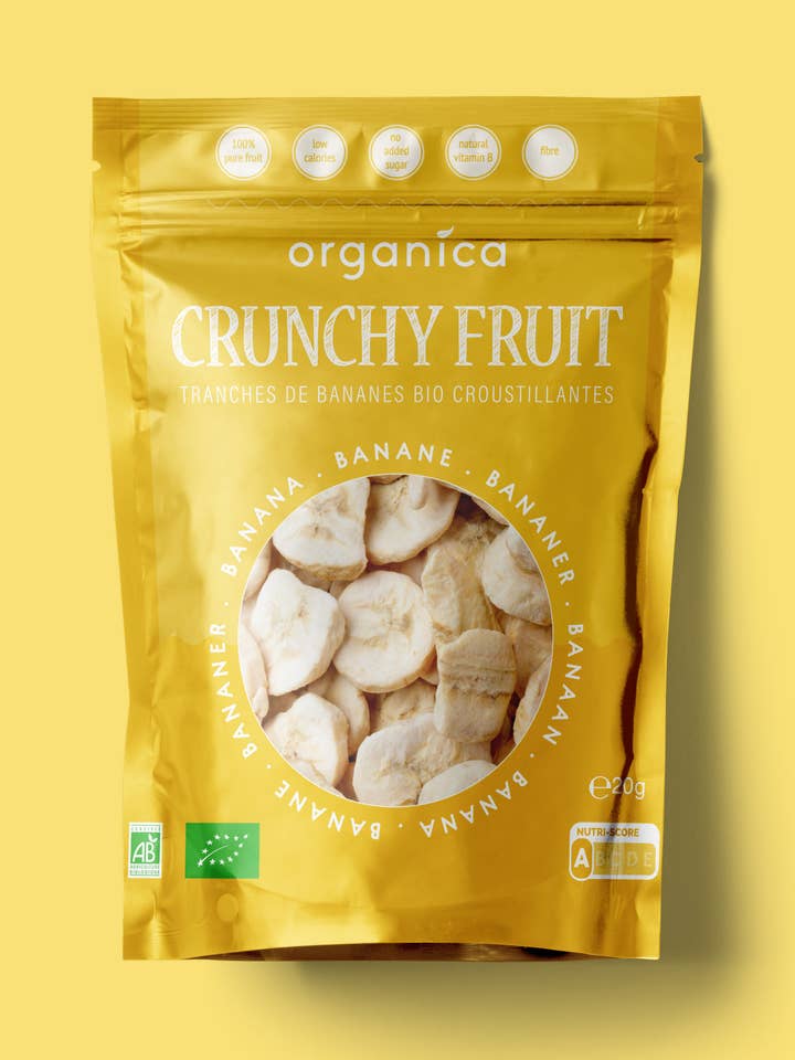 Økologiske frysetørrede bananer 100% ren frugt | Organica Food for engroshandel hos Organica