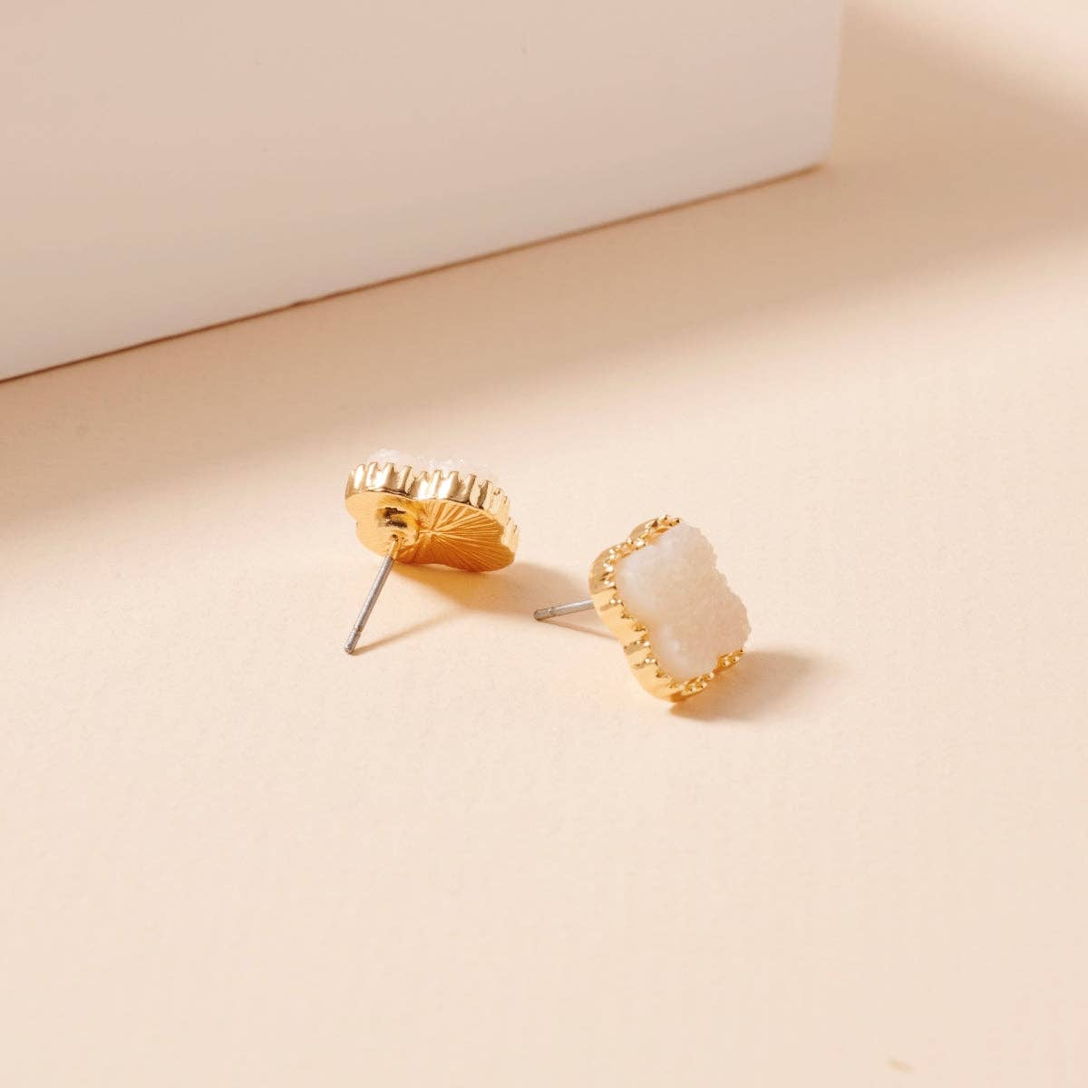 Frem - Wholesale Stud/Post Earrings - Mini Druzy Flower Stud Earrings18