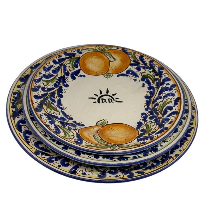 DD Ceramiche Siciliane - Wholesale Dinner Plate - Set of Three Food Use Plates Caltagirone Ceramics - Fruits1