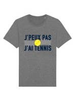 T-shirt da uomo con stampa 'J'pas j'ai tennis' per la vendita all'ingrosso da parte di Koloris