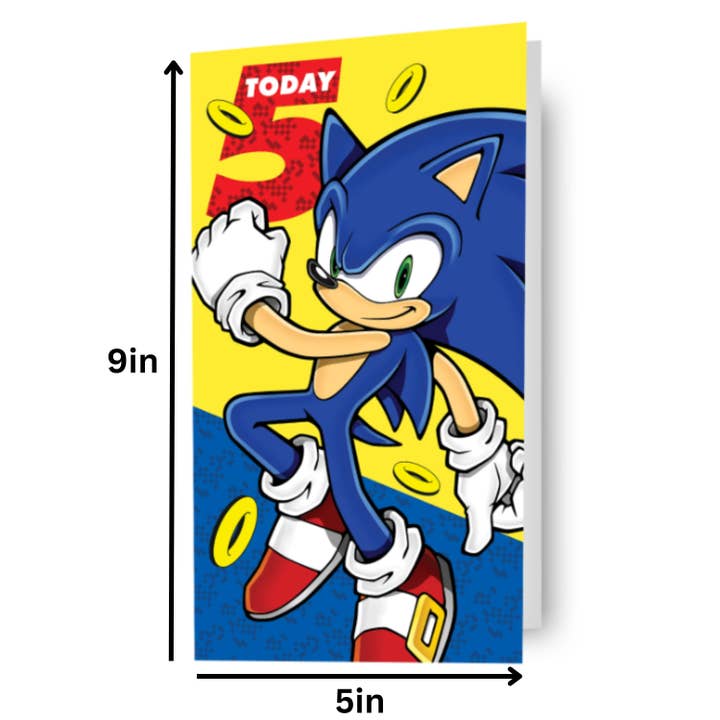 Danilo Promotions Ltd – wholesale Birthday card – Sonic the Hedgehog Age 5 Birthday Card