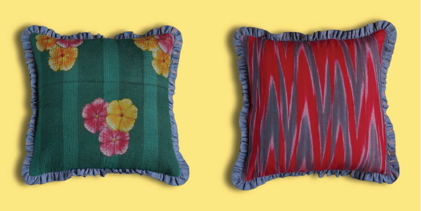 Annahmol - Wholesale Throw Pillow Cover - One of a Kind Vintage Kantha & Ikat Pillow 29