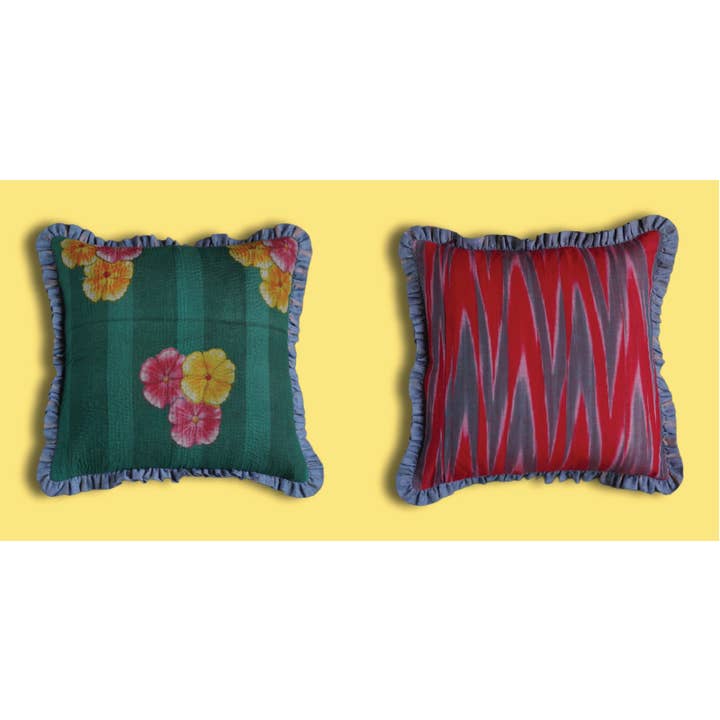 Annahmol - Wholesale Throw Pillow Cover - One of a Kind Vintage Kantha & Ikat Pillow 29