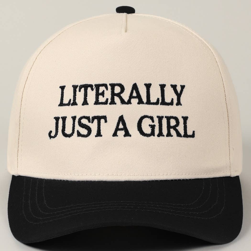 Fashion City - Wholesale Baseball Cap - Unisex - Literally Just A Girl Embroidery Two Tone Trucker Hat47