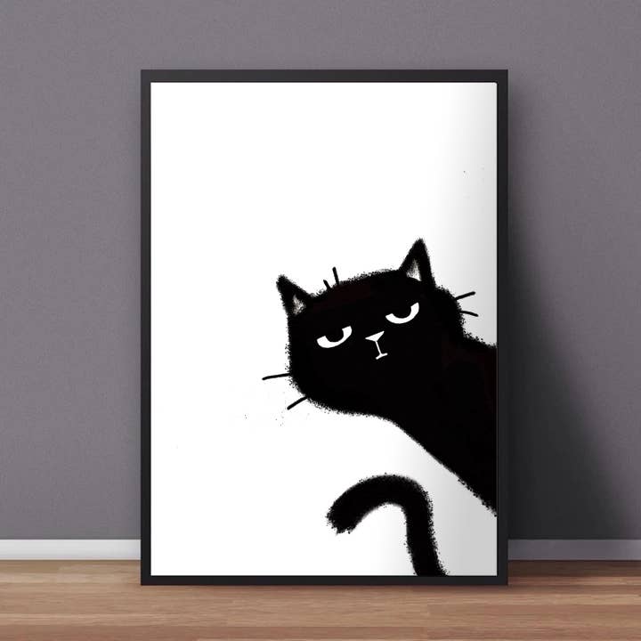 Glen Hay 11x14 Verspielte Katzenkunst - Blickend für den Großhandel von Happy Campurr