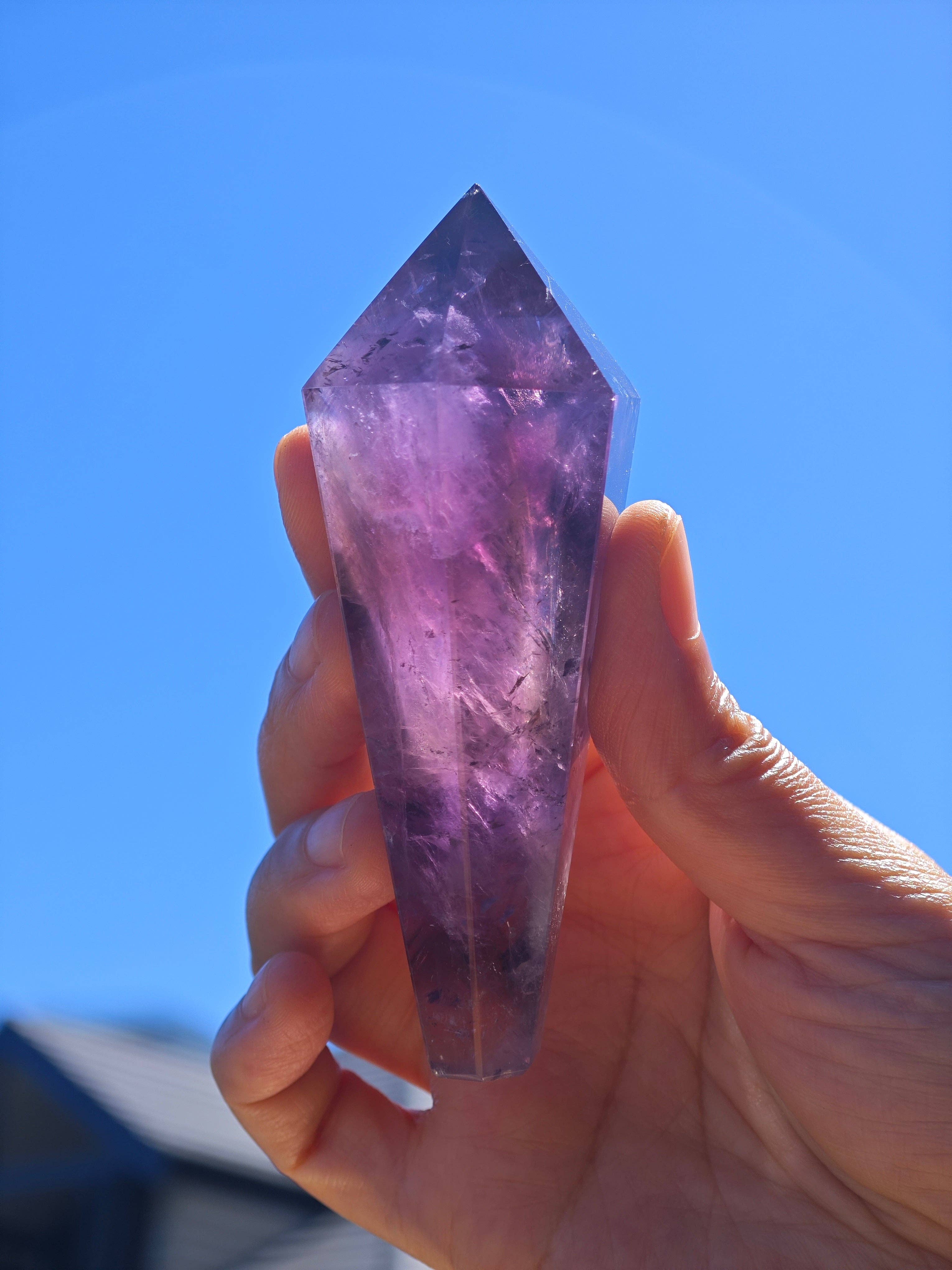 Moon Rituals - Wholesale Spiritual Stone/Crystal - Natural Brazilian Amethyst Wand - Point, Handle, Third Eye Chakra Crystal, Meditation Tool ,Christmas Crystal Gift3