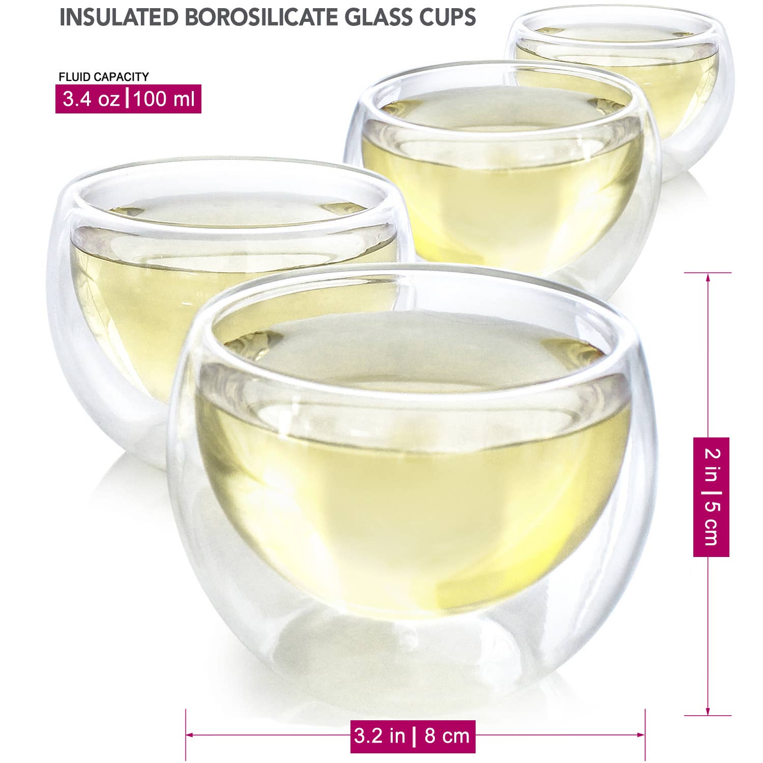 Teabloom - Vente Tasse à café/thé - Teabloom Ensemble de Tasses à Thé en Verre à Double Paroi, Lot de 2 (3,4 oz chacune)3