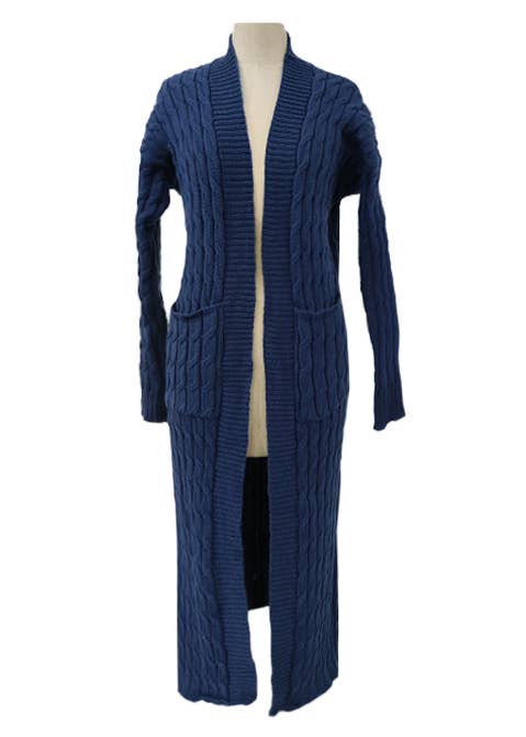 Rosa Clothing - Wholesale Cardigan - Women's - Multicolored Long coat knit cardigan16