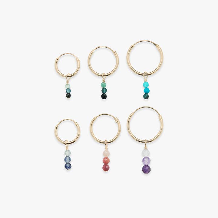 Gradient gemstones charm earring gold filled for wholesale by Koi Atelier