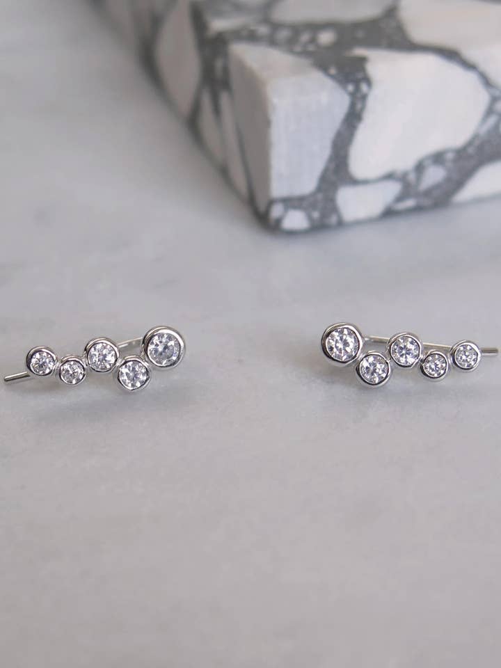 Cz Satellite Earrings- Sterling for engroshandel hos The Littl