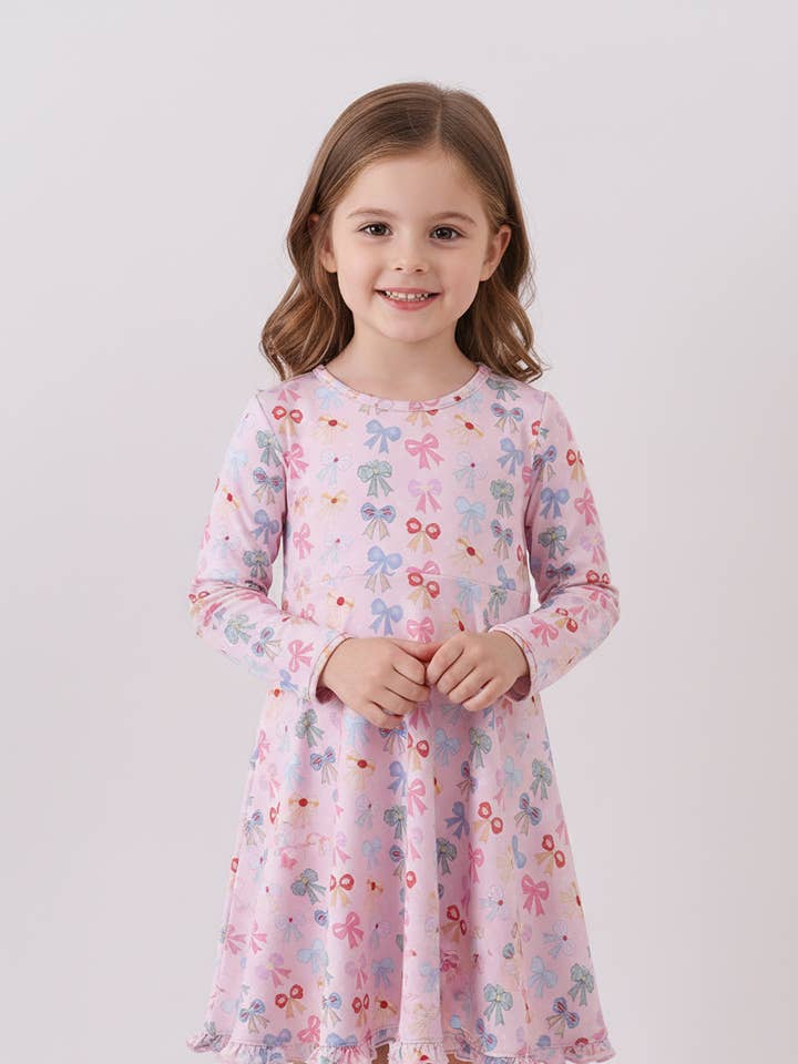 Premium whimsical bows bamboo dress for wholesale by Aspen Rain Boutique