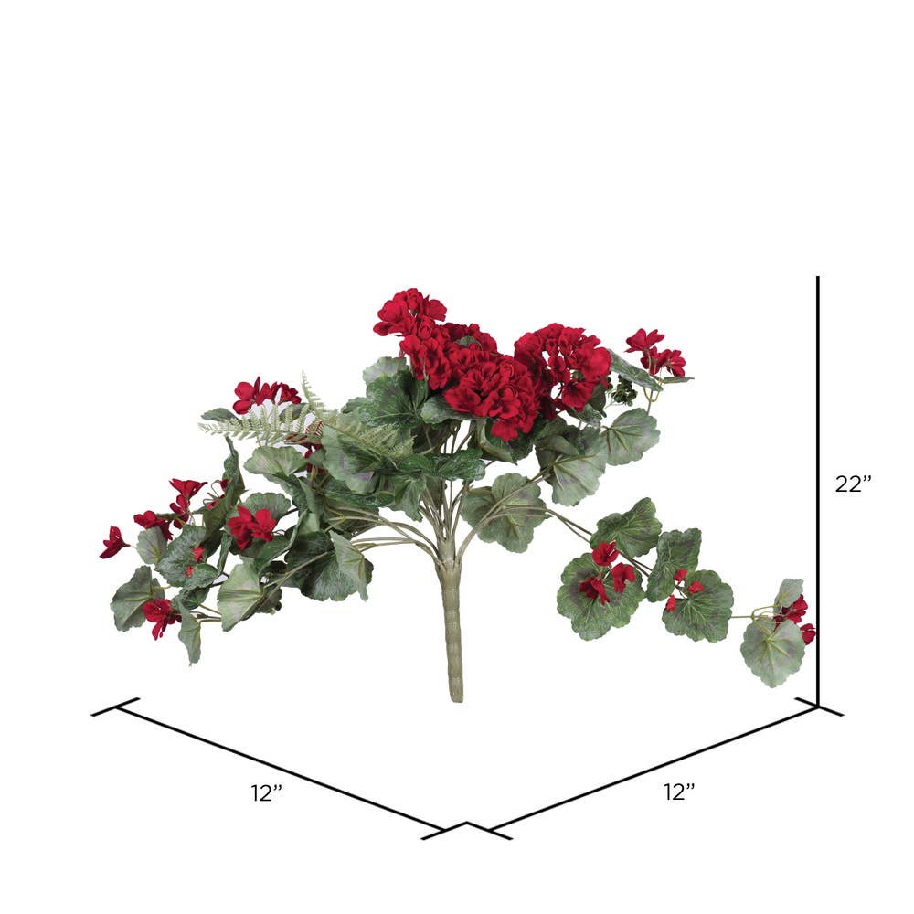Red Vickerman 22" Geranium Hanging Bush-Red for wholesale on Faire3