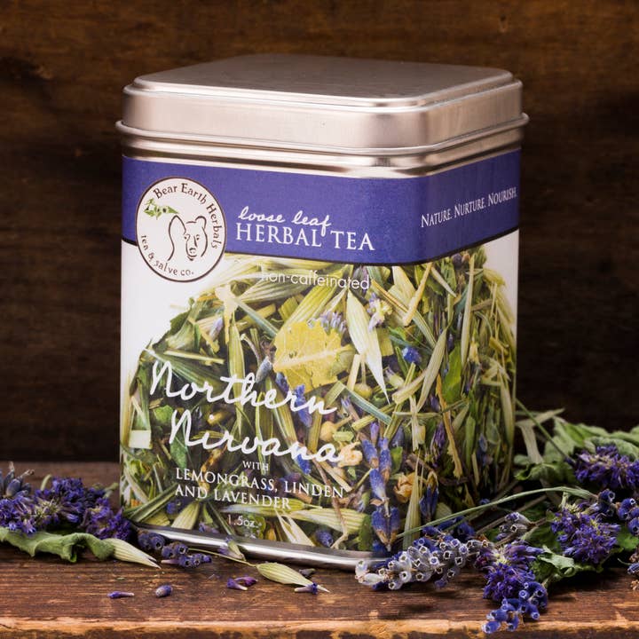 Northern Nirvana beroligende urtete for engroshandel hos Bear Earth Herbals