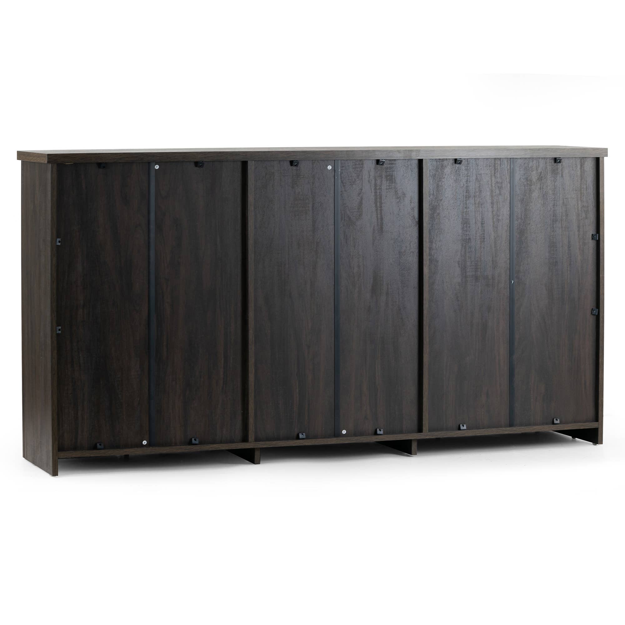 Glamour Home - Wholesale Cabinet - Bistra Brown Walnut Wood Sideboard with Rattan Doors3