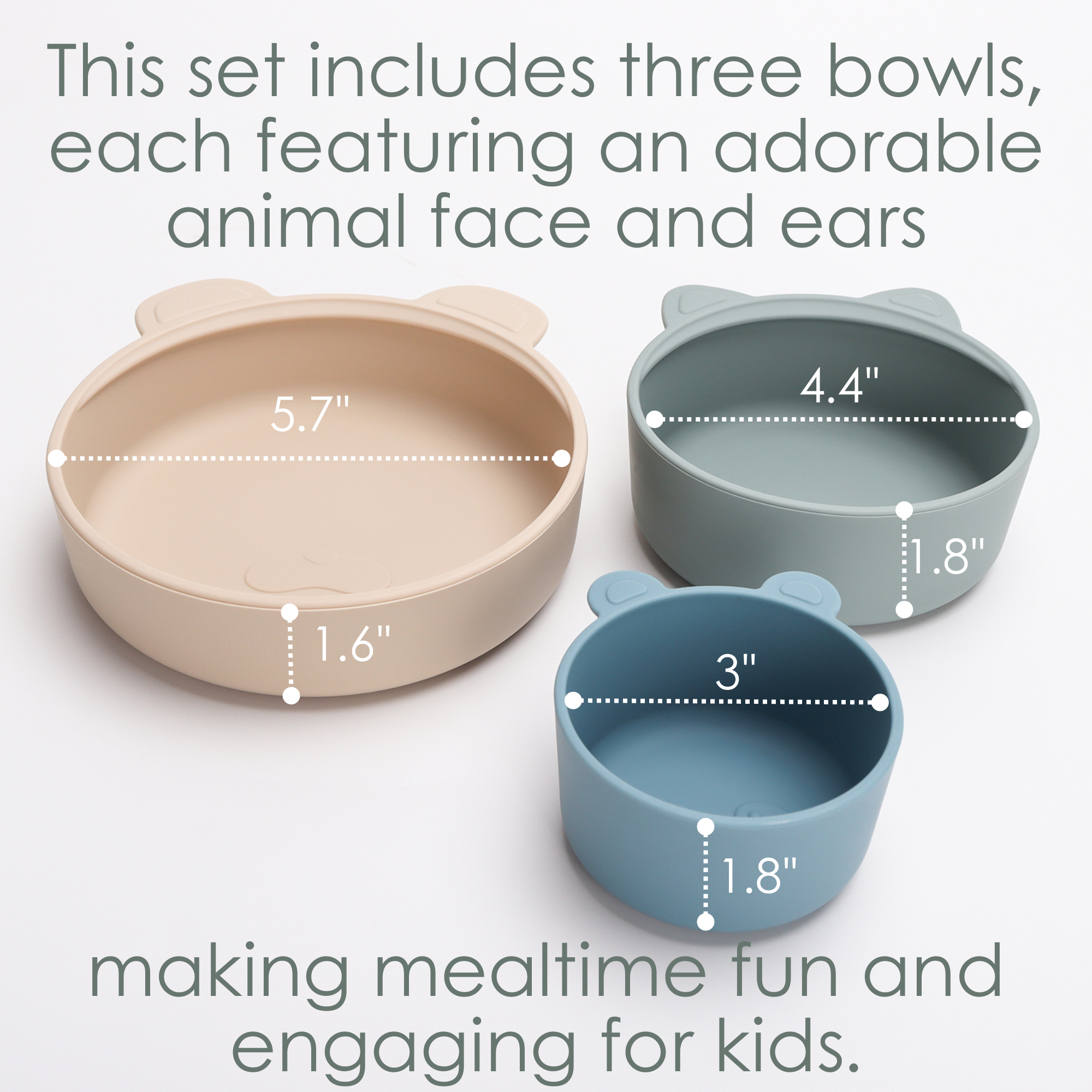 Ali+Oli - Wholesale Snack Box - Kids & Baby - Ali+Oli (3pc) Stackable Snack Bowl Set ( Blue Horizon)7