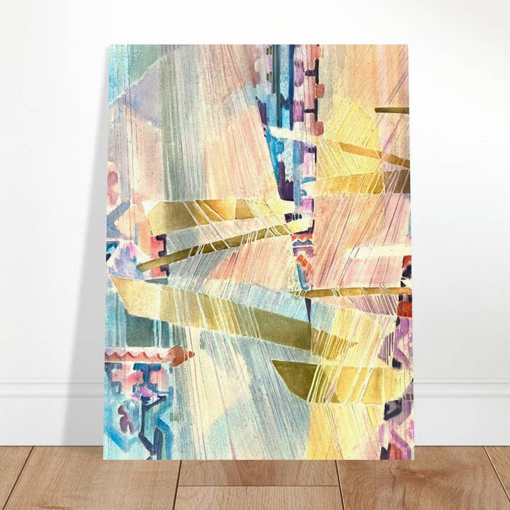 'Loom Series' Abstrakt I 18x24 Museumskvalitet Mat Papir Plakat | Originalt Kunstværk af Amerikansk Kunstner Barbara Cleary for engroshandel hos Barbara Cleary Designs