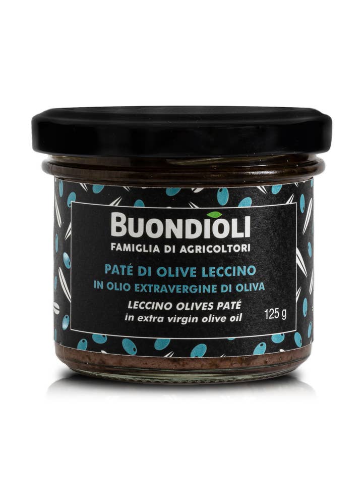 Paté de aceitunas Leccino 125g ideal para aperitivo para venta al por mayor de BuondiOli