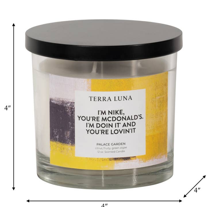 Glass Doin It And Lovin It Lidded Candle - Yellow, 12 Oz for wholesale by Sagebrook Home