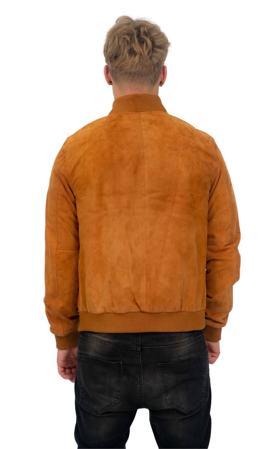 Infinity Leather (Upperclass Fashions Ltd) - Wholesale Bomberjack - Heren - Heren Retro Geiten Suède Varsity Leren Bomberjack-Athene31