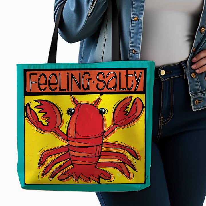 Feeling Salty Tote Bag – Whimsical Lobster Design for wholesale by Atelier Vero Wholesale