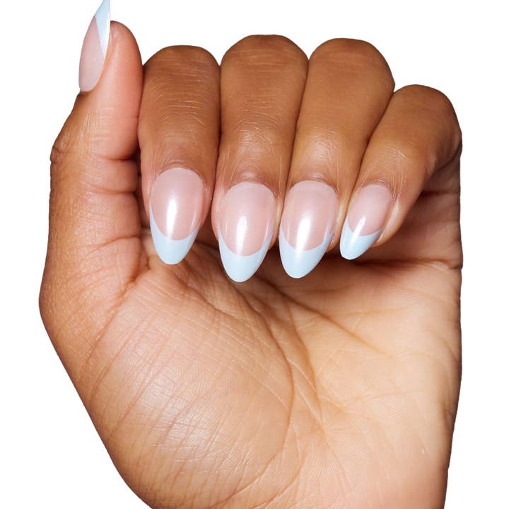 Glamnetic - Wholesale Press-On/Fake Nails - Blueberry Icing Press-On Nails | Baby Blue French Tip