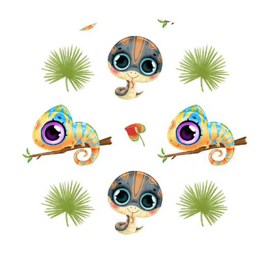 Fripperies – Adesivo por atacado – Chameleon/Serpente | Adesivos de fechamento 10 unidades0