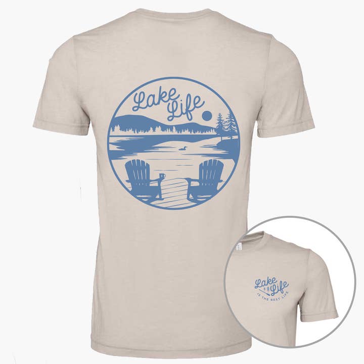 T-shirt Lake Life | Mountains + Lake Apparel pour la vente par Reclaimed Maine Co.