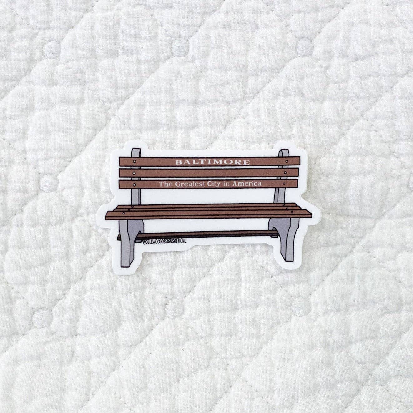 Dellwood Designs - Wholesale Sticker - Baltimore Bench Sticker