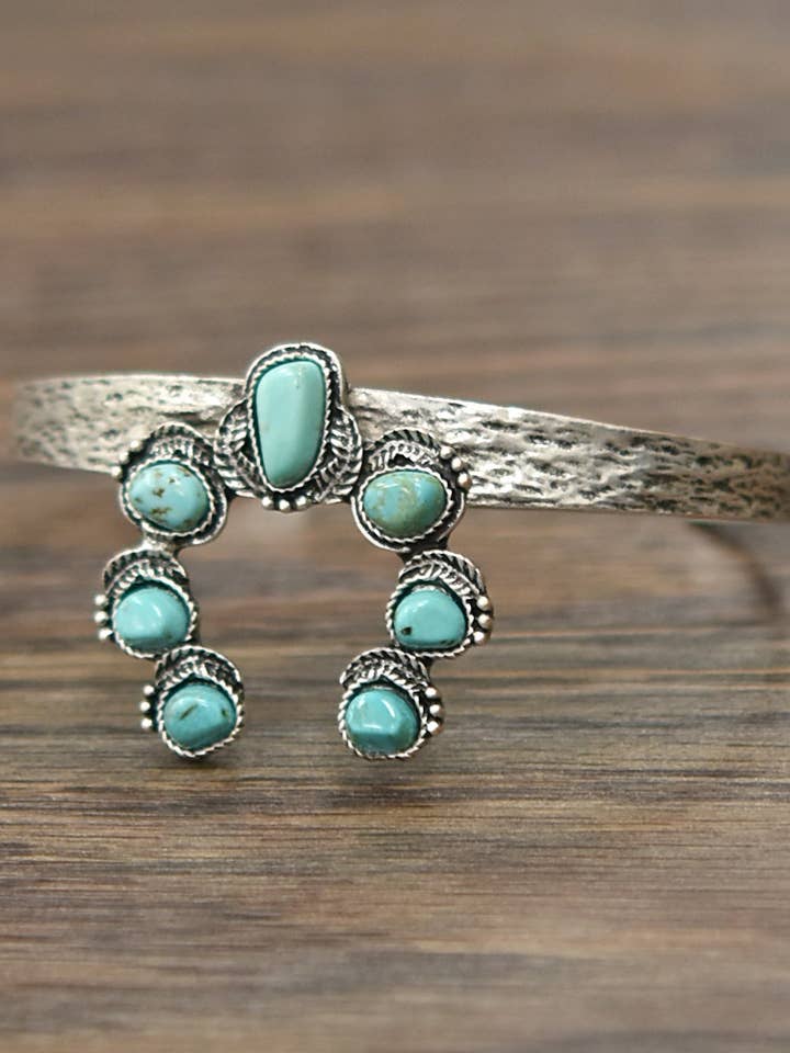 710904, Squash Turquoise Cuff Bracelet for wholesale by ISAC Trading Inc