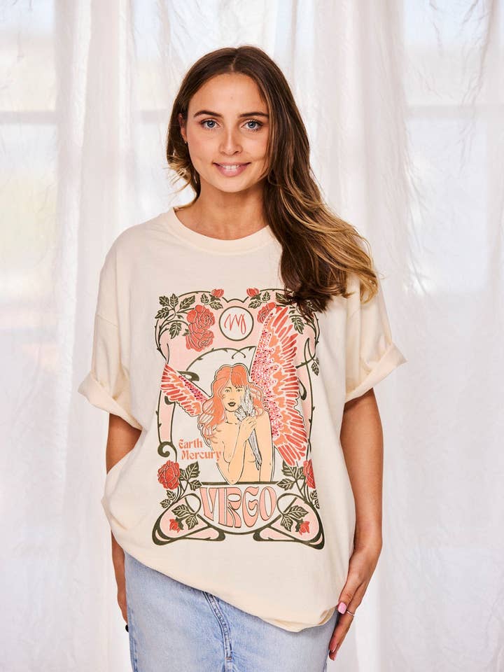Virgo Boyfriend T-Shirt (Pre-Order) for wholesale by Astromantique ™