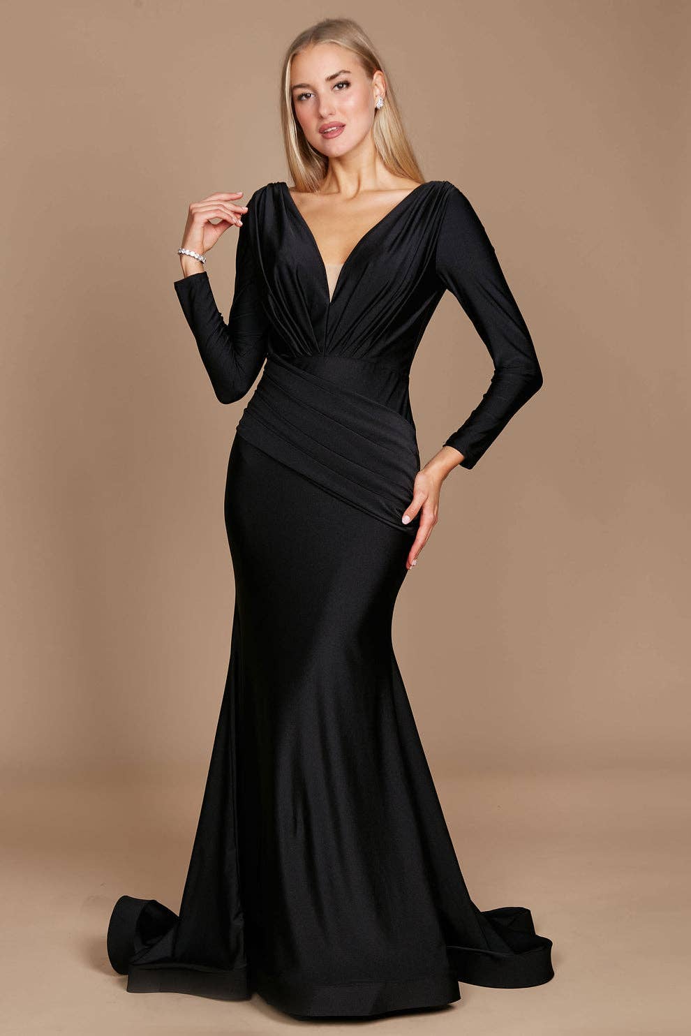 Kos Couture - Wholesale Gown - Women's - Long Sleeve Formal Evening Dress  11