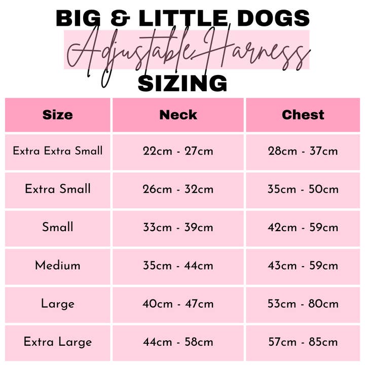 Big and Little Dogs - Wholesale Pet Harness - Dog - ADJUSTABLE DOG HARNESS: Pink Fairy Bread