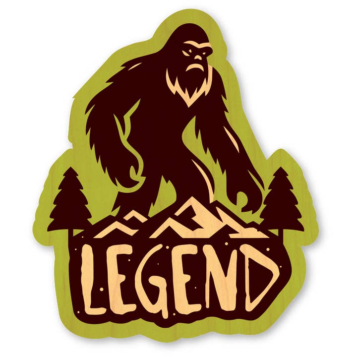 Wood Sticker - Legend Bigfoot for wholesale by Morris Magnets