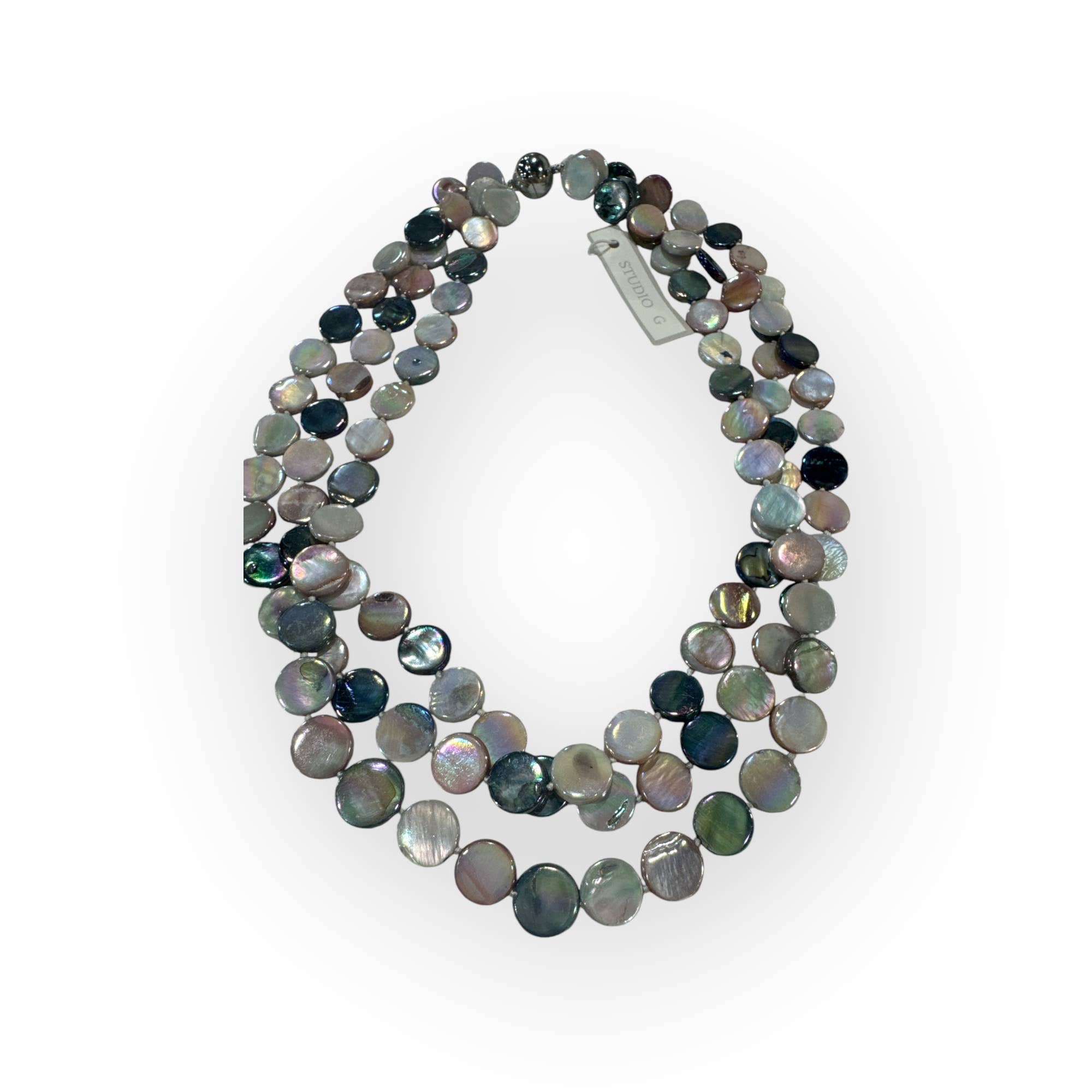 Studio G – wholesale Beaded/pearl necklace – #8023-3 Strand Mother Of Pearl11