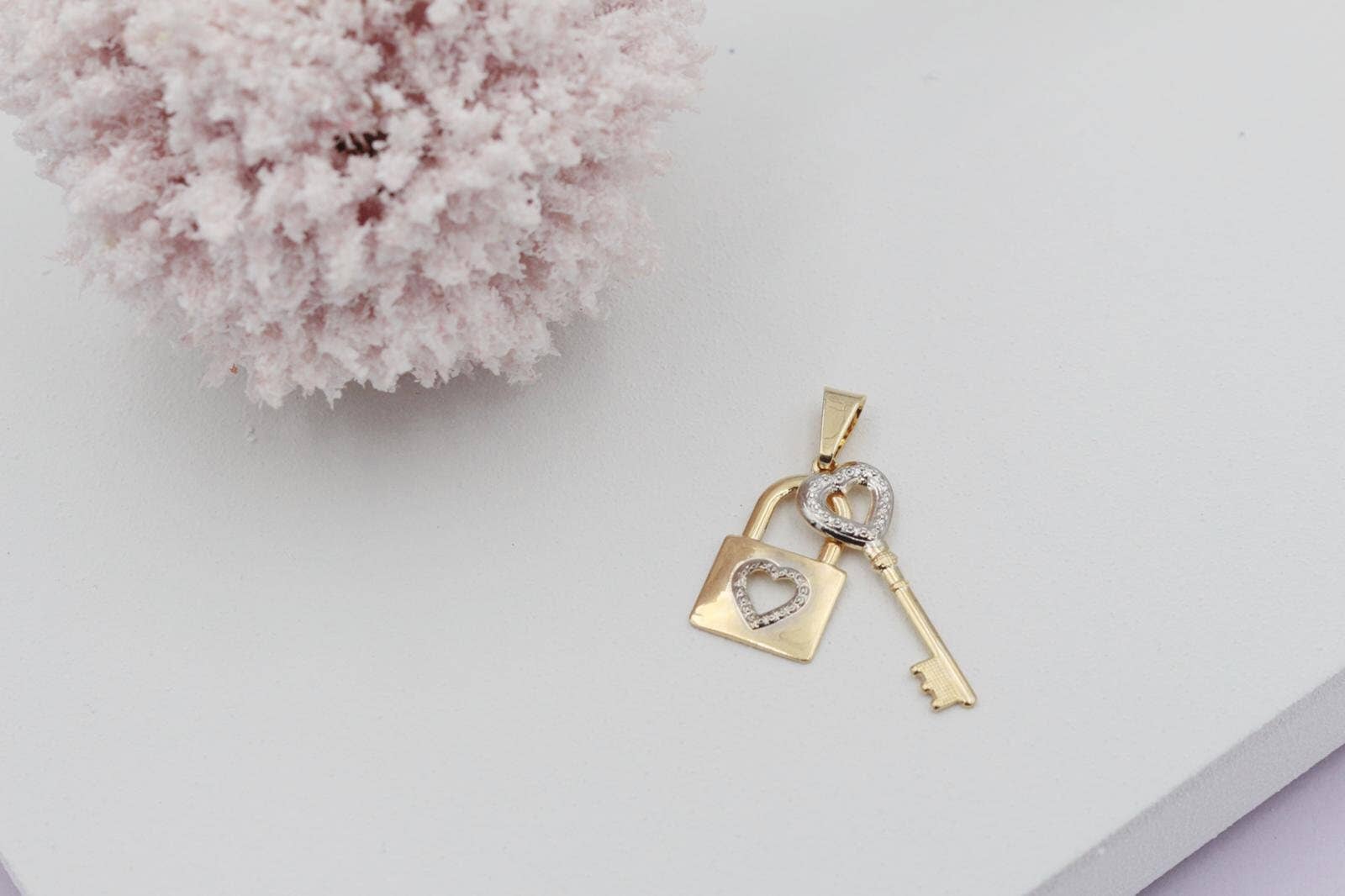 Cherie by Cherie - Wholesale Individual Charm/Pendant - Heart Lock & Key Pendant